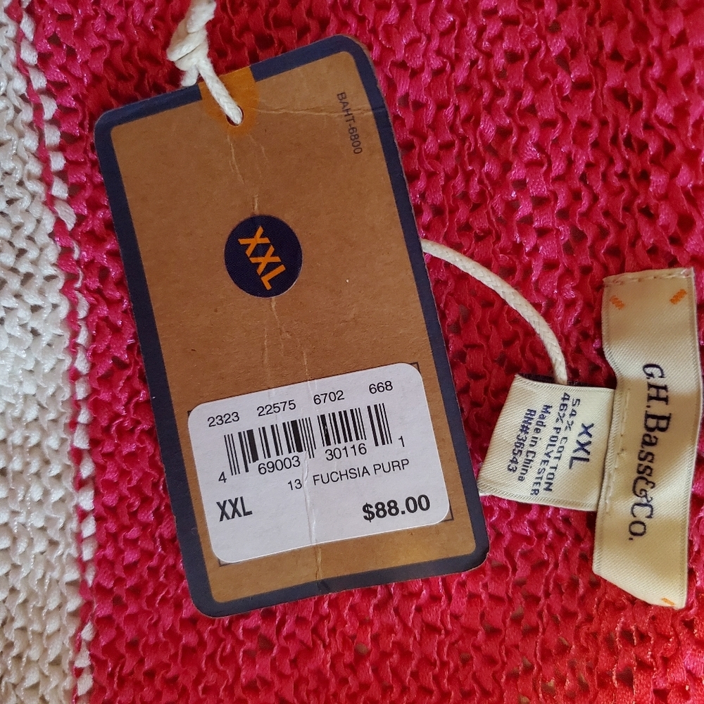 GH Bass & Co. Fuschia & White Striped Sweater - Picture 5 of 5